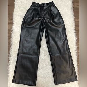 NWT Abercrombie Tailored Wide Leg Leather Pants.